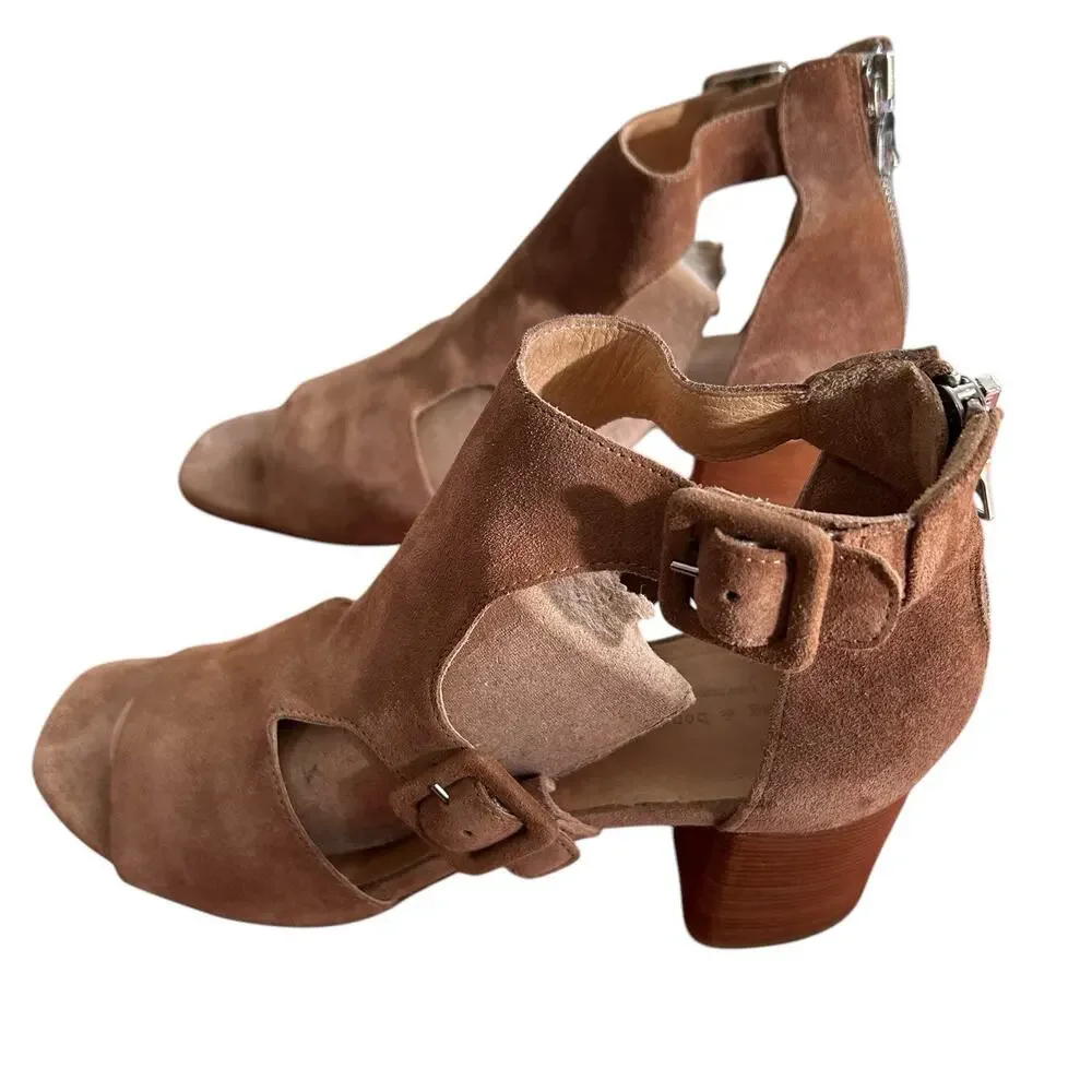 RAG & BONE Women’s Suede Open Toe Matteo Sandal Block Heel B Size 7.5 US 38 EU